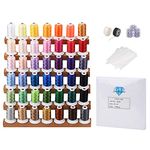 Simthread Machine Embroidery Thread and Tear Away Stabilizer Backing Kit - 40 Brother Colors Plus 2 Spools Thread 40WT 500M (550Y) - Stabilizer Weight 1.8OZ 8"x8" 100pcs / Pack for Embroidery Machine