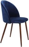 LEVEDE Dining Chairs, Set of 2 Reading Seating, Velvet Kitchen Chairs, Chic Nursing Seats, Home Furniture for Dining Room, Living Room, Cafe, Meeting Room, Load Up to 150kg (Navy)