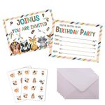 16 PCS Birthday Party Invitations with Envelopes Football Invitation Cards and Stickers for Girls Boys Kids Party Decorations Supplies