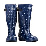 Jileon Extra Wide Calf Rain Boots for Women - 16 to 23 inch Calf - Wide in Foot and Ankle - Expandable, Durable and Waterproof - 5 Different Designs