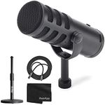 SAMSON Q9U XLR/USB Dynamic Broadcast Microphone + Desk Microphone Stand + Mic Cable + Cleaning Cloth