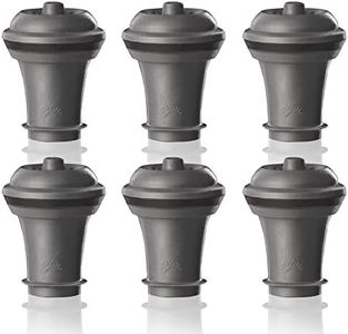 Vacu Vin Wine Saver Vacuum Stoppers - Set of 6 - Gray - for Wine Bottles - Keep Wine Fresh for Up to a Week with Airtight Seal - Compatible with Vacu Vin Wine Saver Pump