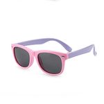 MAXJULI Polarized Kids Sunglasses for Girls and Boys with Fleaxible Frame Ages 3-10 UV400 (Pink/Purple)