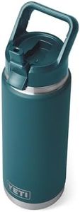 YETI Rambler 26 oz Bottle, Vacuum Insulated, Stainless Steel with Color Matching Straw Cap, Agave Teal