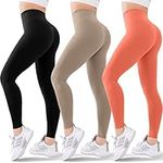 Blisset 3 Pack High Waisted Leggings for Women-Soft Athletic Tummy Control Pants for Running Yoga Workout Reg & Plus Size, 01-3 Pack Black, Small-Medium