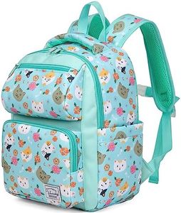 Toddler Backpack for Kids,Vaschy Cute Kindergarten Daycare Children Boys Girls 7L Small Backpack Bookbag for School Travel Green Kittens