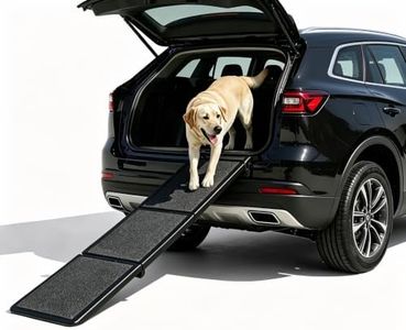 Extended Large Dog Ramp, Foldable with Anti-Slip for Car SUV Truck RV