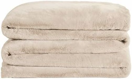 UnHide Cuddle Puddle | Faux Fur Blanket | Oversized, Lightweight, Extra Soft Blanket | Machine Washable | Add a Layer of Softness to Any Bed or Couch | 100” x 100” | Beige Bear