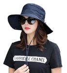 Alexvyan Polyester Round Crown Hat Sun Visor Hats For Women Uv Protection Wide Brim Summer Cap Hat Uv Protection Breathable, Safari Hat Sun Protection Cap For Women Girl Men(Blue), One Size