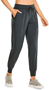 CRZ YOGA Women's Light Weight Drawstring Training Sports Jogger Pant with Pocket Melanite Medium