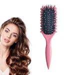 Curl Brush, Curl with Prongs Define Styling Brush, for Combing and Shaping Men's and Women's Curls to Reduce Pulling and Curl Separation (Pink)