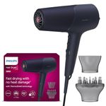 Philips Hair Dryer 5000 Series, ThermoShield Technology, Ionic, with Nozzle and Hair Diffuser, 2300W, Model BHD510/03