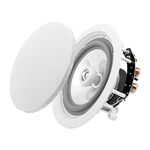 OSD ICE840WRS 8" Weather Resistant Indoor/Outdoor in-Ceiling Speaker 150W w/Pivoting Titanium Dome Tweeter (White, Pair)