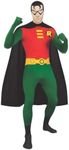 Rubie's DC Comics Adult Robin 2nd Skin Zentai Super Suit, Green/Red, Large Costume