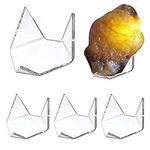 SUMNACON 5Pcs Triangle Clear Acrylic Display Stand Holder Geode Rock Mineral Agate Fossil Coral Display Stand, Large