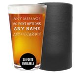 Personalized Etched 473ml Pint Beer Glass, Custom Birthday Decorations Décor, Customized Gifts for Men Him Dad, Cadeau de Bière Personnalisé, Verre de Pinte - Your Text Here