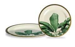 Truly Eco Dinner Set | Bamboo Dinner Plates | Non-Toxic Reusable Large Plates Set of 2 | Dishwasher Safe Crockery Set for Dining | Eco-Friendly Biodegradable Green Leaves Dinnerware Sets - 11"