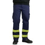 DURUS WORKWEAR Mens Hi Vis Visibility Reflective Cargo Combat Work Trousers Navy