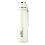 Cello Puro Steel-X Benz 900 PU Insulated Water Bottle 900 ml, White | BPA Free, Leakproof, ISI Certified |Hot & Cold Bottle for Gym, Office, College, Travel, Camping, Indoor & Outdoor Sports & Yoga