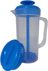 JBK Pottery Salad Dressing Mixer, 1 Quart Capacity, Plastic Blender with Measurements, Emulsifies Ingredients for Homemade Ranch, Vinaigrettes, Italian Dressings & More, Many Color Options (Blue)