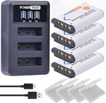 PowerTrust 4Pcs NP-BX1 NP BX1 Battery and LED USB Dual Charger for Sony ZV-1 DSC-RX100 DSC-WX500 IV HX300 WX300 HDR-AS15 X3000R MV1 AS30V HDR-AS300 GWP88