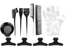 VEDETIC Hair Dying Coloring 3 Brush With 2 Comb, 1 Mixing Bowl, 4 hair Claw Clip And 20 Hairdressing Gloves Set (Black)