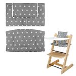 for Tripp Trapp High Chair Cushion, Soft and Comfortable Baby Seat Cover with Cute Graphics, for Tripp Trapp Baby Cushion Makes Baby Sitting Safer and More Comfortable (Grey Star Pattern)