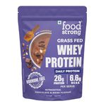 Foodstrong Whey Protein Powder (Concentrate + Isolate), 100% Hormone Free Grass-Fed Whey, 26G Protein & 6.6G BCAA, Chocolate Almond, With Turmeric & Digestive Enzymes, 1Kg