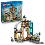 LEGO City Central Train Station Set with a Maintenance Vehicle Toy, Working Lift, Ticket Machine, 2 Platforms & a Track Piece, plus 6 Minifigures - Gift for 7+ Year Old Boys & Girls - 60469