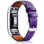 AISPORTS Compatible with Fitbit Charge 2 Strap for Women Men, Fitbit Charge 2 Strap Leather Soft Breathable Sport Wristband Metal Buckle Bracelet Replacement Strap for Fitbit Charge 2 Fitness Tracker