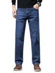 Ben Martin Men's Smart Fit Stretchable Jeans || Dark Blue Mid-Rise Denim Pants with Whisker Wash || Premium Casual Wear Jean for Men || 5 Pocket Jean's for Men's – Size 38 (2)