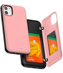 GOOSPERY iPhone 11 Wallet Case with Card Holder, Protective Dual Layer Bumper Phone Case - Pink