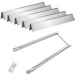 GFTIME 7535 Flavorizer Bars & 7507 Burner Tube for Weber Spirit E210 S210 S220 E220 Gas Grill (with Side control knobs), Stainless Steel Heat Plate & Burner Pipe Kit Spare Parts for Weber 7535 & 7507