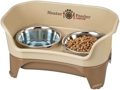 Neater Feeder Express (Medium to Large Dog. Cappuccino) - with Stainless Steel, Drip Proof, No Tip and Non Slip Dog Bowls and Mess Proof Pet Feeder