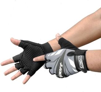 UROCK Microfiber Breathable Cycling Gloves for Men & Women, Half Finger Cycling Gloves, Perfect Bike Riding Gloves, Sports Gym Gloves (L) (M, Grey)