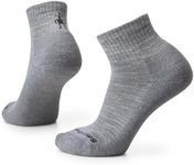 Smartwool Everyday Light Cushion Merino Wool Solid Rib Ankle Socks for Men and Women, Light Gray, Large, Light Gray, Large