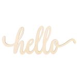 Hello Wood Sign Cutout Hello Wooden Letter Sign DIY Block Words Sign for Wreath Home Door Wall Decor Art Decoration (36x15x0.5cm)