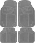 All Weather Tough Rubber Car Floor Mats Liners-Heavy Duty Trimmable Semi Custom Fit for Car Truck Van SUV (Gray)