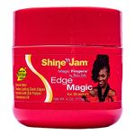 Ampro Shine-n-Jam Magic Fingers Edge Control - Provides Firm Hold with Non-Greasy Shine - Strengthens Hair with Silk Proteins and Softens with Abyssinian Oil - Excellent for Taming Fringe - 4 oz