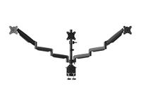 Monoprice Triple Monitor Gas Spring Mount for up to 32" Screens, Locking Center Mount, Black