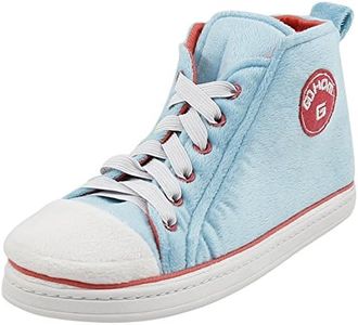 Gohom Sneaker Slippers for Women Plush Fashion Indoor House Slipper BootsHouse Bedroom Anti-Slip Fashion Sneaker Slippers Boot Szie 9 Blue and Red
