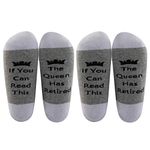 LEVLO Retirement Gifts for Women Retirement Socks If You Can Read This The Queen Has Retired Socks Queen Retired Gift for Her (2 Pairs/Set)