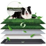 HQ4US 4LEGS Dog Grass Pad with Tray Large 86×58cm, Dog Potty with Ultra-Absorbent Artificial Grass for Dogs with Hemmed Edge, Pee Pads for Dogs, Realistic, Odor Free, Litter Box for Balcony