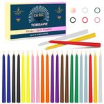 Tobeape 24 Pack 10" Tall Colored Taper Candles, Dripless Unscented Colorful Candlesticks for Birthdays Dinner Party Home Décor, Long Burning Spell Chime Candles for Witchcraft Ritual Prayer Meditation