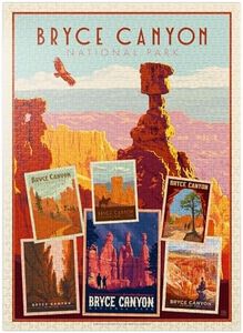 Bryce Canyon National Park: Collage Print, Vintage Poster - Premium 1000 Piece Jigsaw Puzzle for Adults