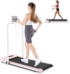 HomeFitnessCode Foldable Walking Pad Treadmill, 6.2MPH Folding Under Desk Treadmill with Handle for Office & Home, 2.5HP Installation-Free with Remote Control, Safety Lock, 300 Lb Capacity