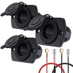 3 Pack 12V Waterproof Cigarette Lighter Socket Car Boat Motorcycle ATV RV Lighter Socket Power Outlet Socket Outlet Socket