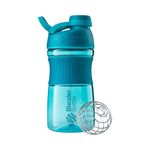 BlenderBottle SportMixer Twist Cap Tritan Grip Shaker Bottle, 20-Ounce, Teal