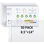 8.5 x 14 Paper Sleeves, 50 PCS, Legal- Size Document Sleeves, Landscape Page Protectors for 3 Ring Binder, Legal Sheet Protectors, Side Loading