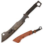 SV 0182 Handmade cast Manganese Steel 52HRC Machete Sharp, Full Tang, Outdoor Hiking, Hunting, Camping, Hiking, Survival, Leather Sheath, 19.9 inches